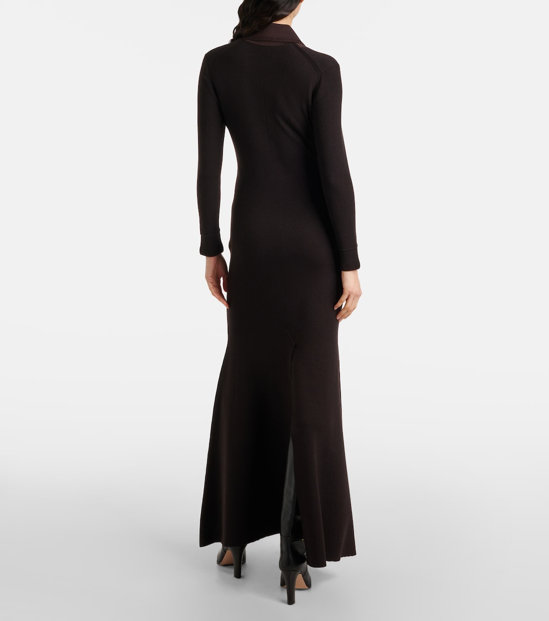Платье-водолазка из шерстяной смеси Tom Ford, темно-коричневый — фото 3