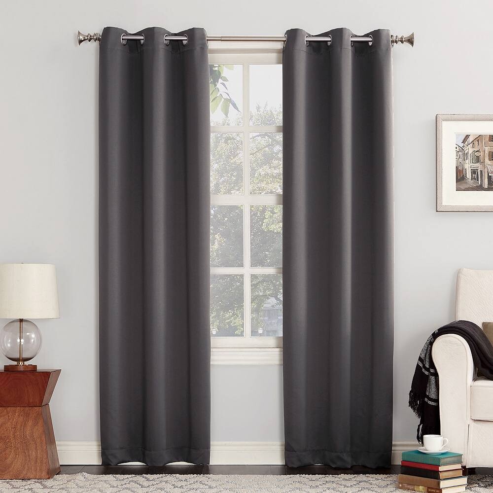 

Одинарная шторная панель Sun Zero Mercer Blackout с твердой втулкой, цвет Charcoal