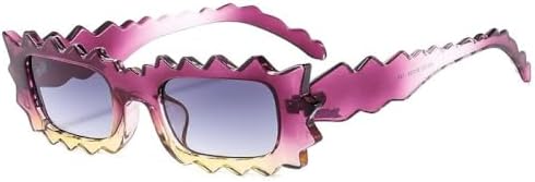 

Солнцезащитные очки прямоугольной формы 2026 года для женщин и мужчин, с градиентными линзами, зубчатой ​​оправой и характерной защитой от УФ-излучения UV400 MTZJH, C7