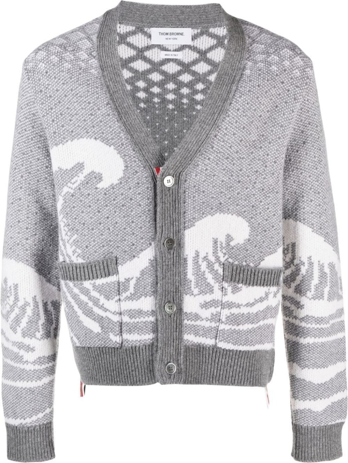

Thom Browne кардиган с принтом, серый