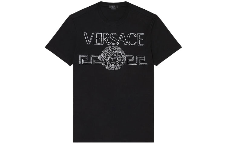 

Вышитая футболка VERSACE, черная