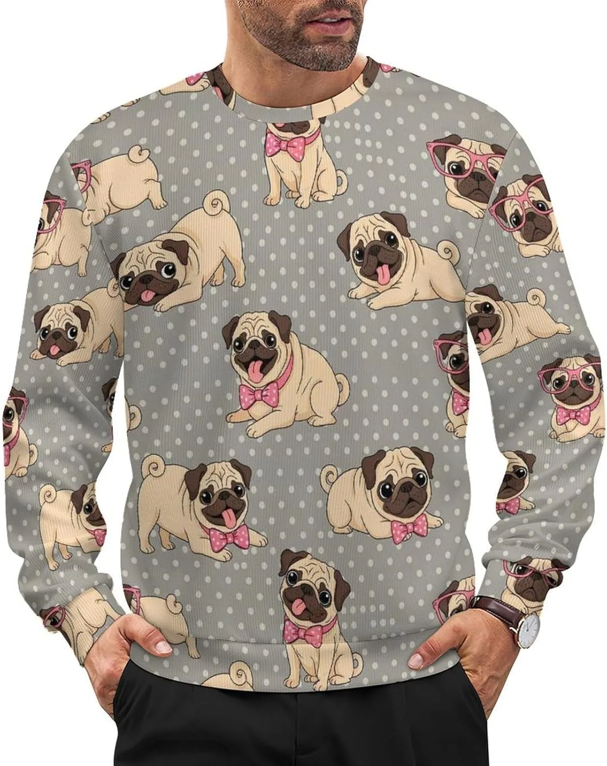 

Мужской лонгслив с круглым вырезом SEBNATAL