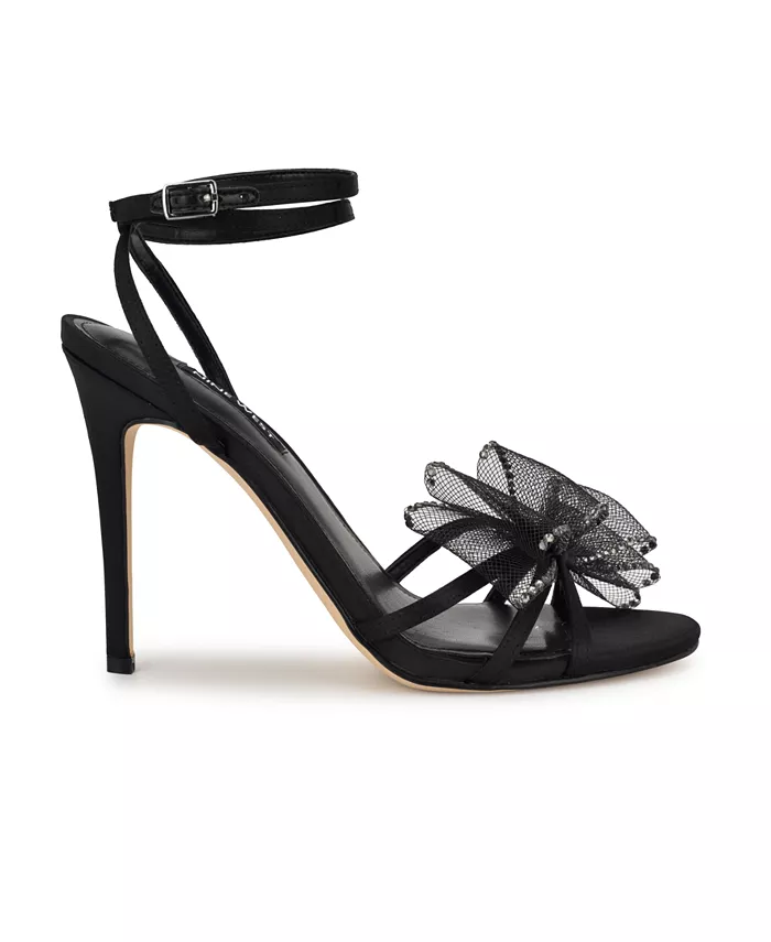 Женские стрейчевые босоножки на шпильке Minky с ремешками Nine West, черный — фото 2