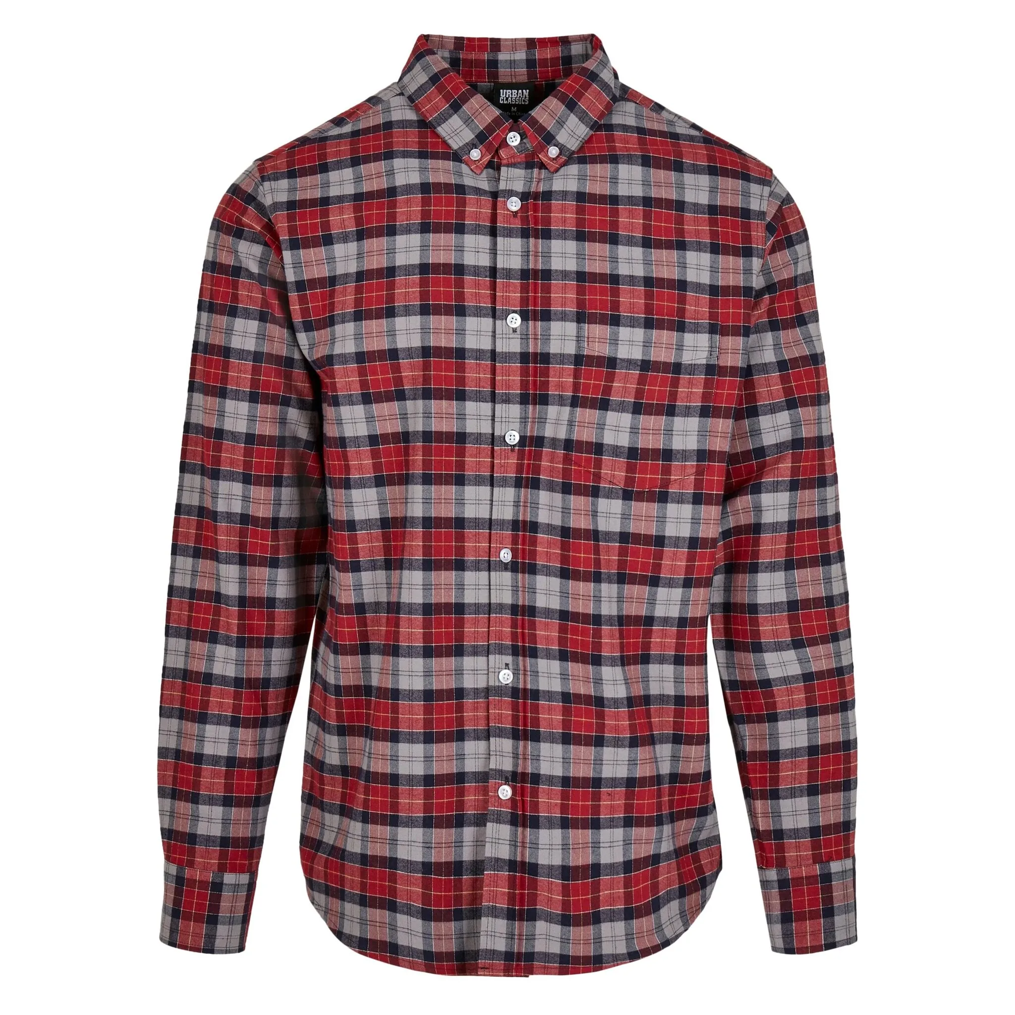 

Рубашка с длинными рукавами URBAN CLASSICS " Urban Classics Men's Plaid Cotton Shirt" (1 шт.), цвет Asphalt-Red