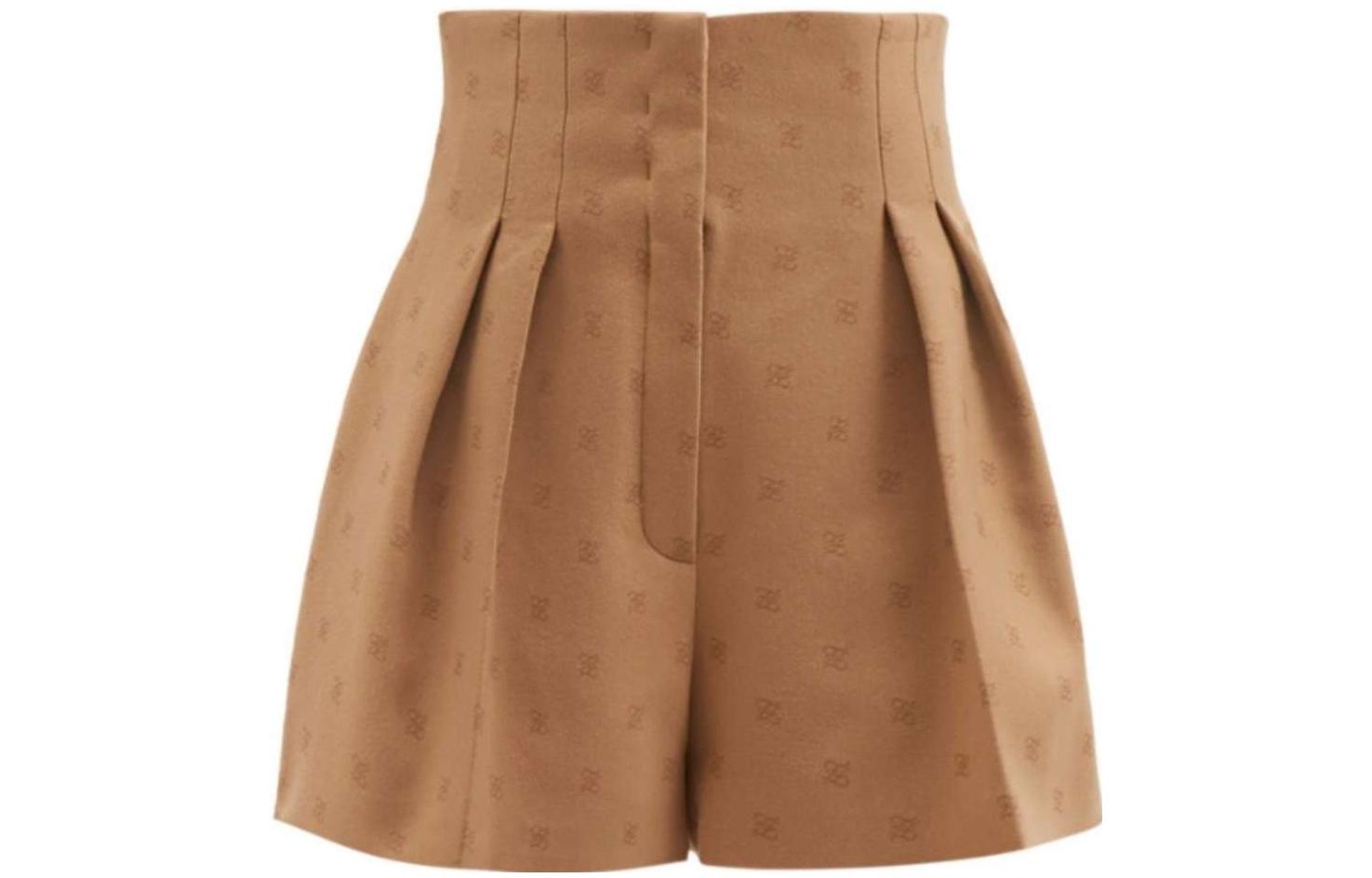 

Фланелевые шорты Karligraphy с высокой талией, гладкие FENDI, Camel