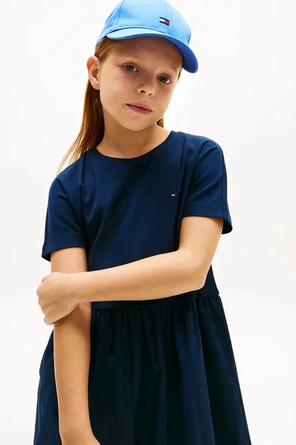 Платье миди хлопковое Tommy Hilfiger, синий — фото 4