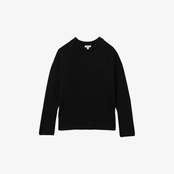 

Вязаный джемпер Martha с круглым вырезом из смеси шерсти Reiss, черный