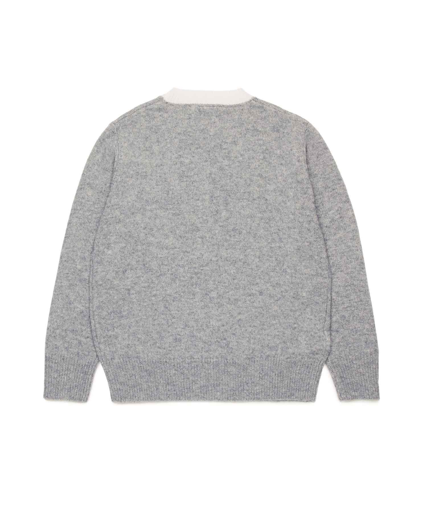Вязаный свитер с логотипом бренда MARNI для детей и подростков, Light gray — фото 2
