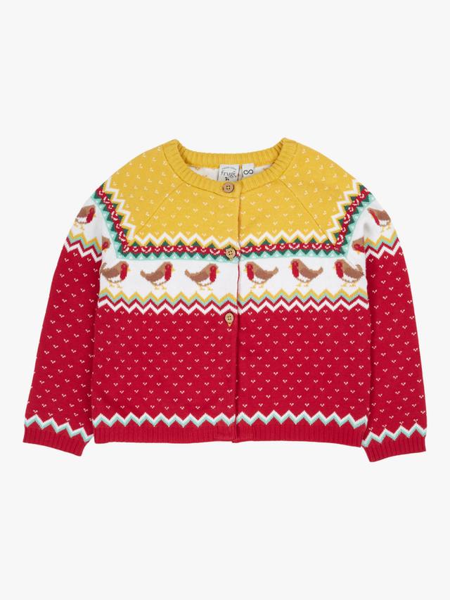 

Детский кардиган Carol Cotton с длинными рукавами Frugi, Festive Fair Isle