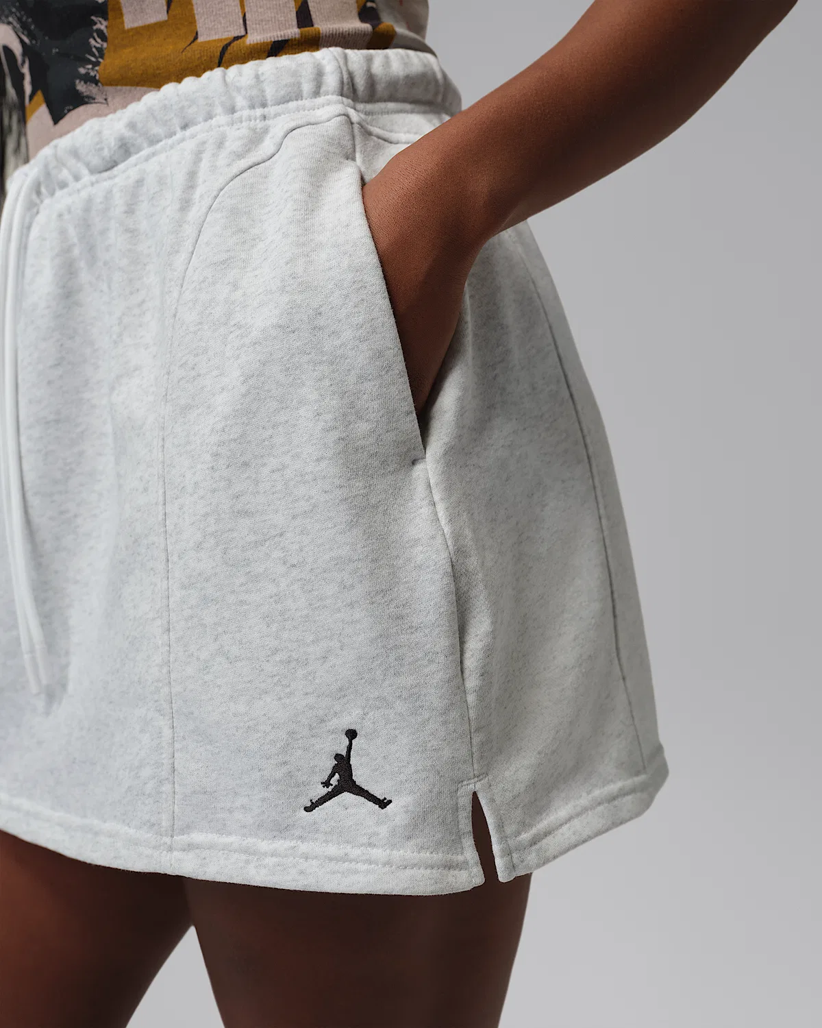 Женская юбка Jordan Brooklyn Fleece, Birch Heather/Black — фото 4