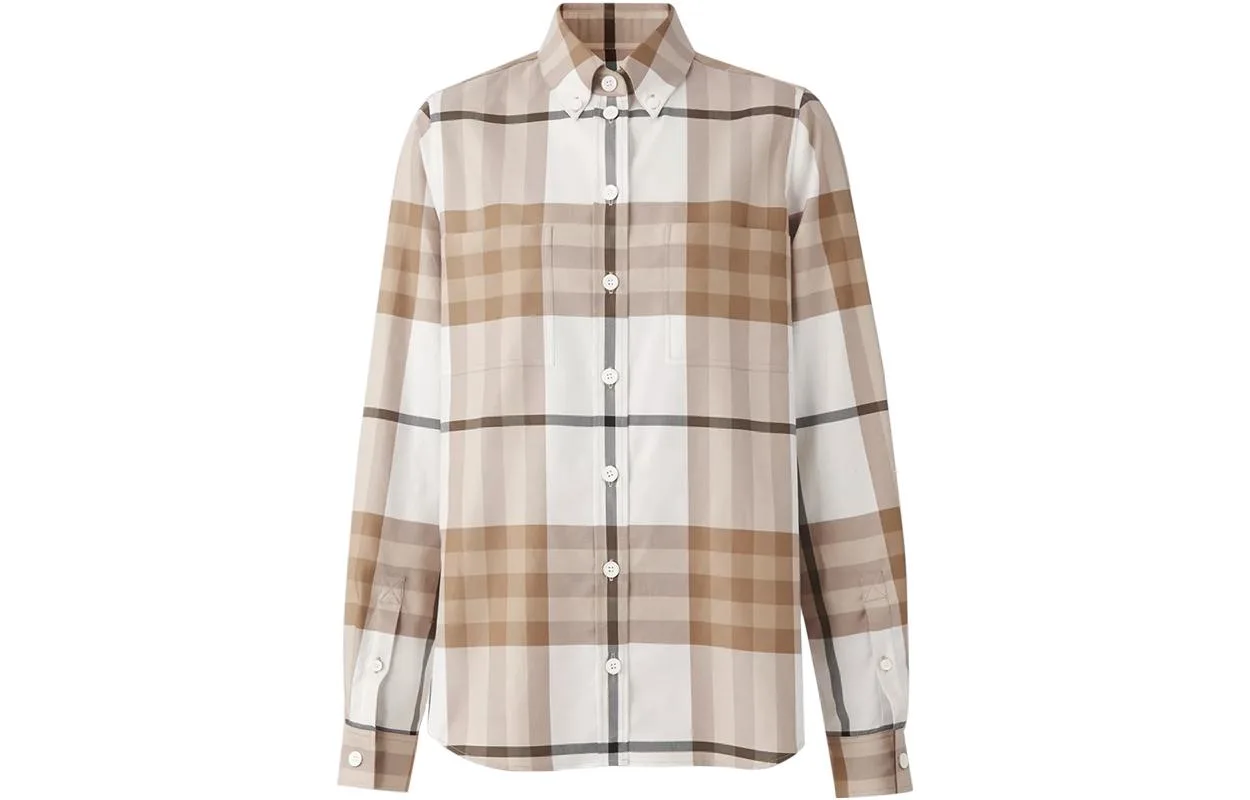 Рубашка Burberry, женская, белый, весна/осень