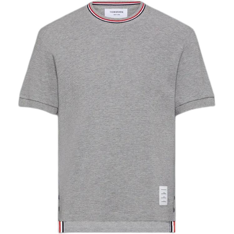 

Футболка с ребристым кантом THOM BROWNE, серый