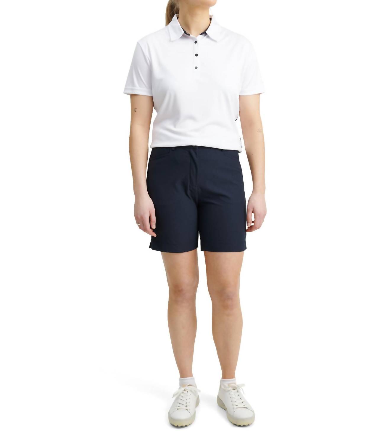 

Женское поло Cherry Stripe в цвете Aqua White Abacus Sportswear US