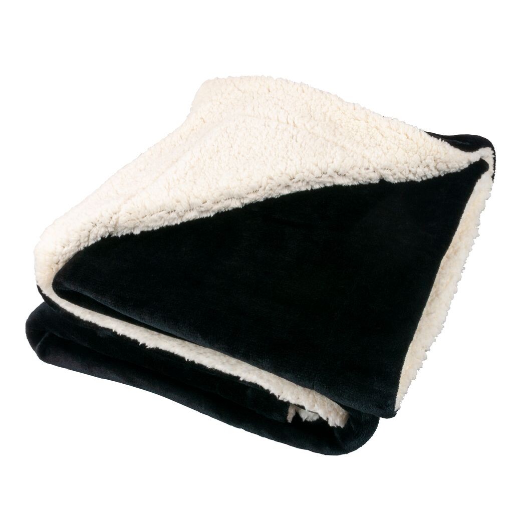 

Одеяло Deco4Me Sherpa с коралловым флисом, 200 GSM (черное, 150 х 200 см) легкое приятное одеяло, двухслойное - покрывало под мех, диванное одеяло, флисовое одеяло Sunlusso