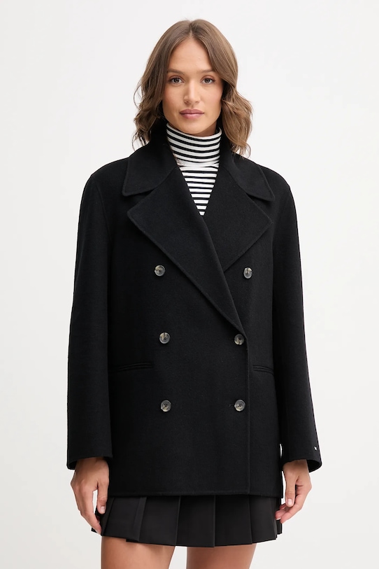 

Пальто с шерстью Tommy Hilfiger, черный