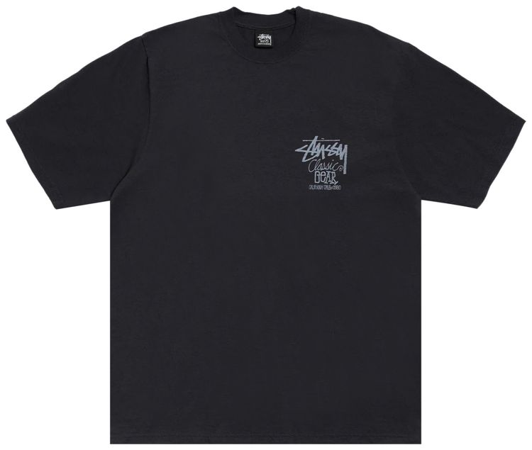 

Футболка Stussy Classic Gear, окрашенная пигментным красителем в черный цвет