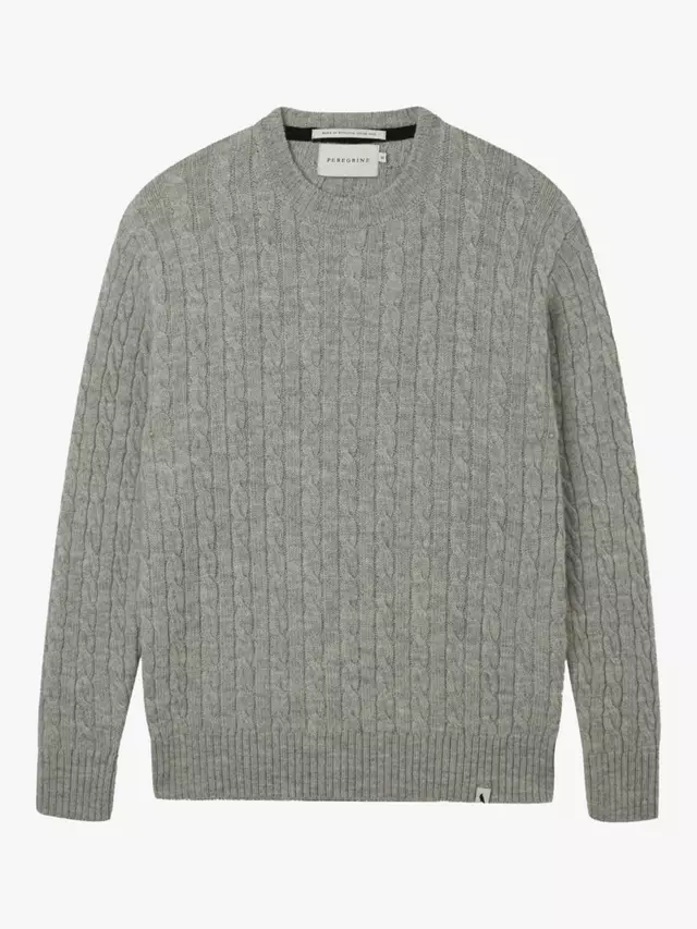 

Джемпер Peregrine Makers Stitch Merino Wool Cable Knit, цвет light grey