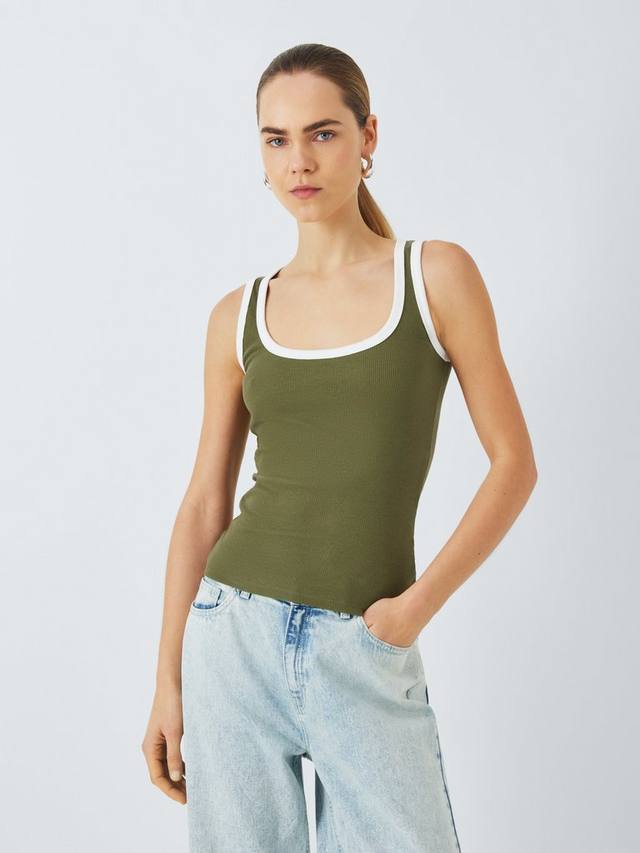 

Жилет в рубчик с контрастной отделкой John Lewis , цвет Green Multi