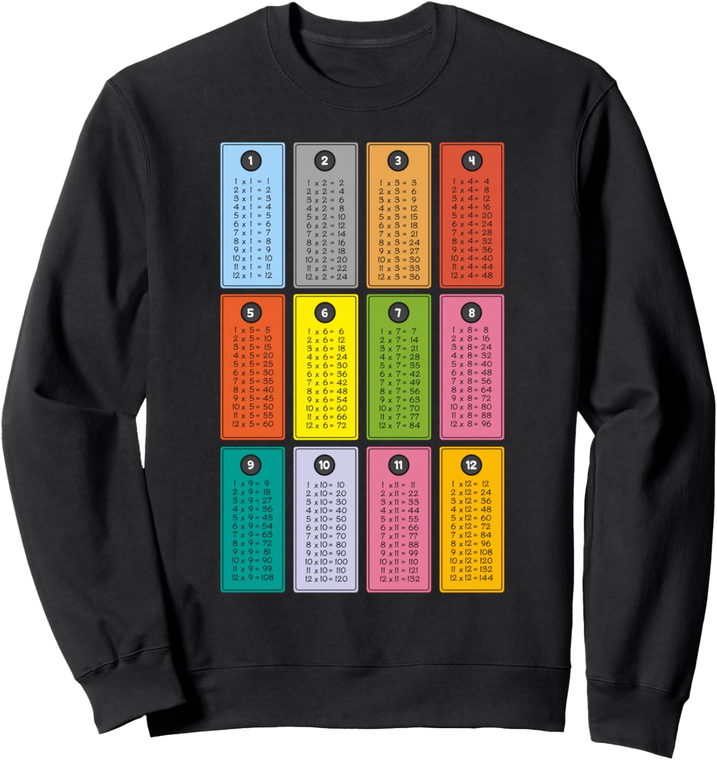 

Толстовка с изображением таблицы умножения для изучения математики Math Multiplication Table T-Shirt, черный