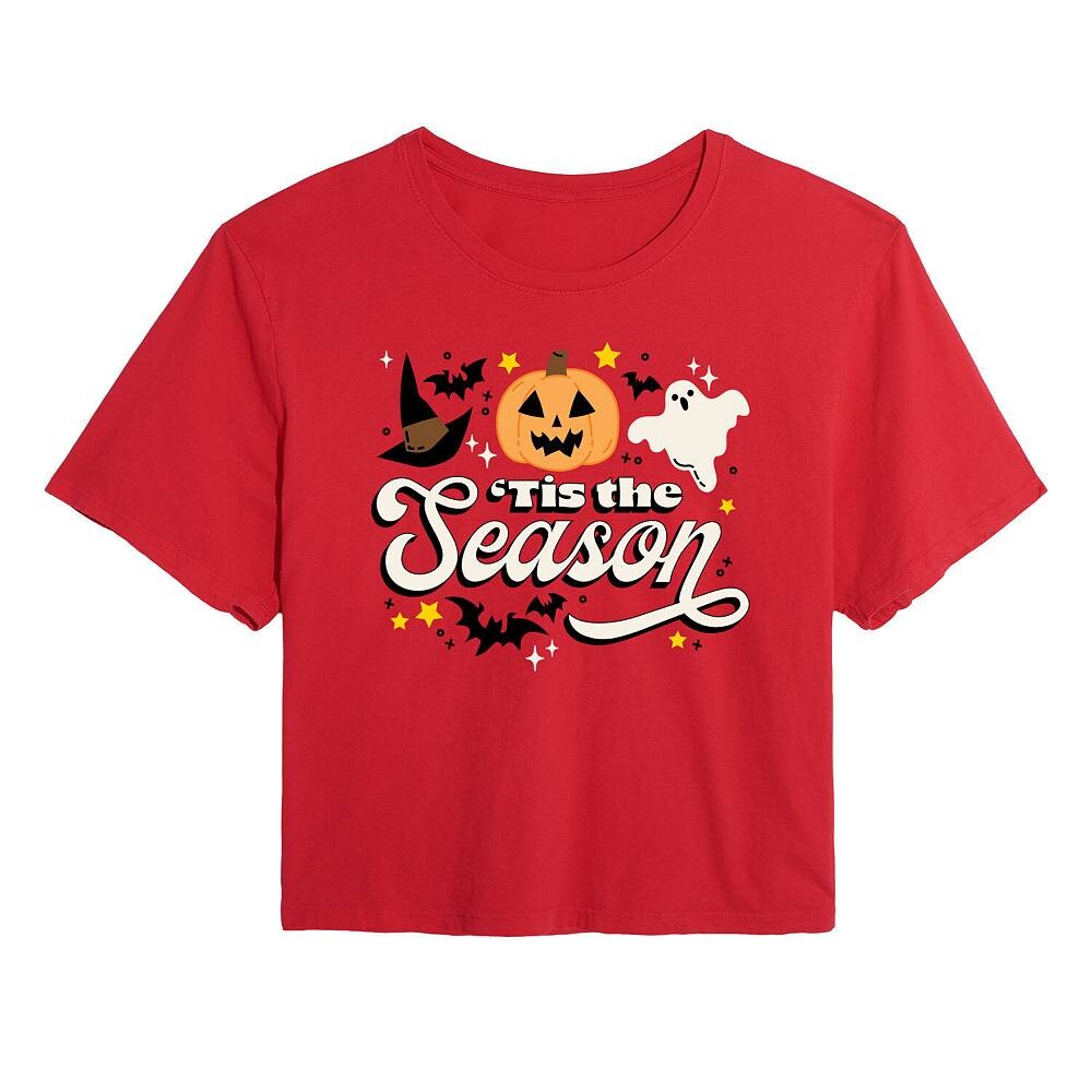 

Укороченная футболка «Tis The Season» для юниоров на Хэллоуин Licensed Character, красный
