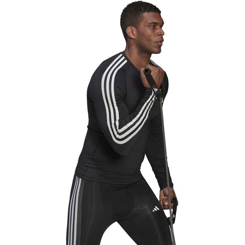 Тренировочная футболка TechFit 3-Stripes Adidas, черный — фото 4