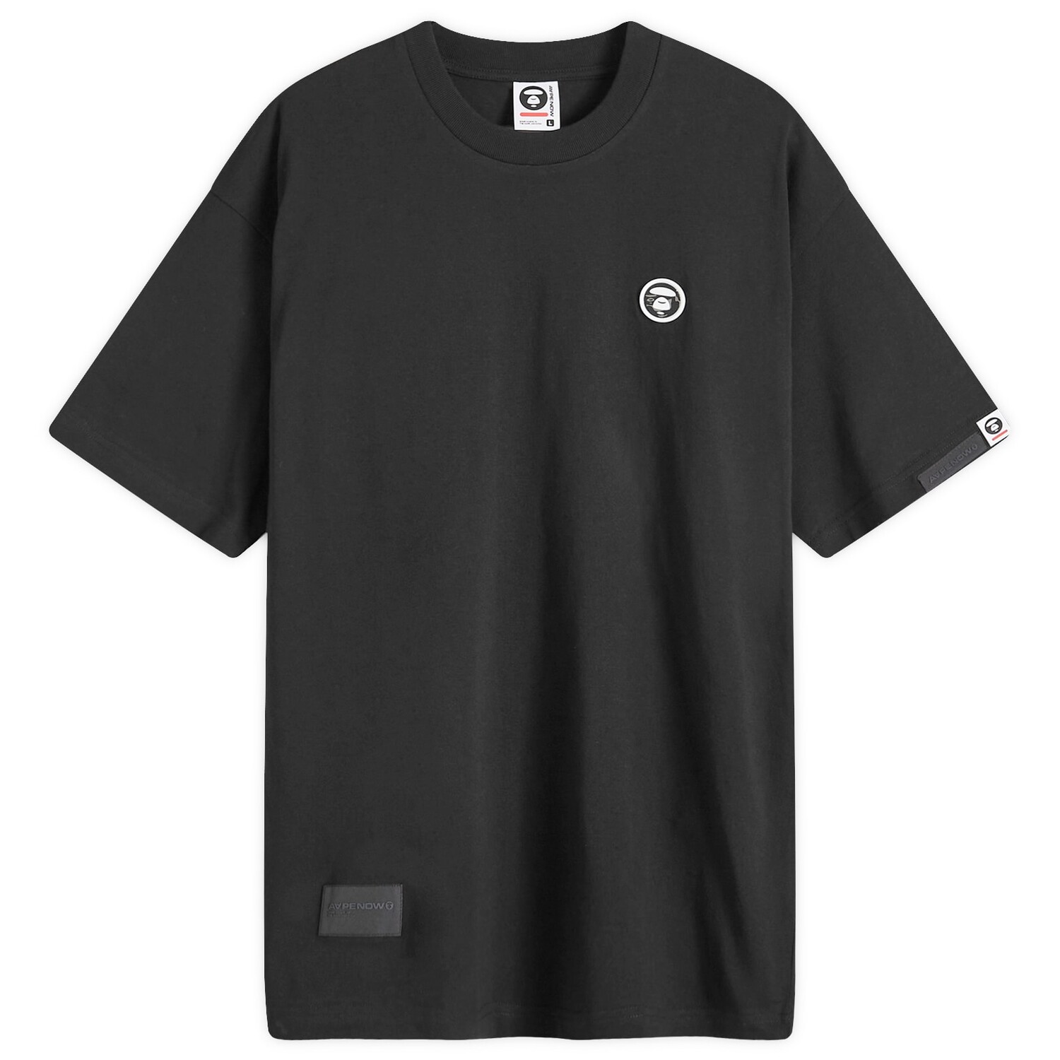 

Футболка Aape Silcone Badge Crew Neck T-Shirt, черный