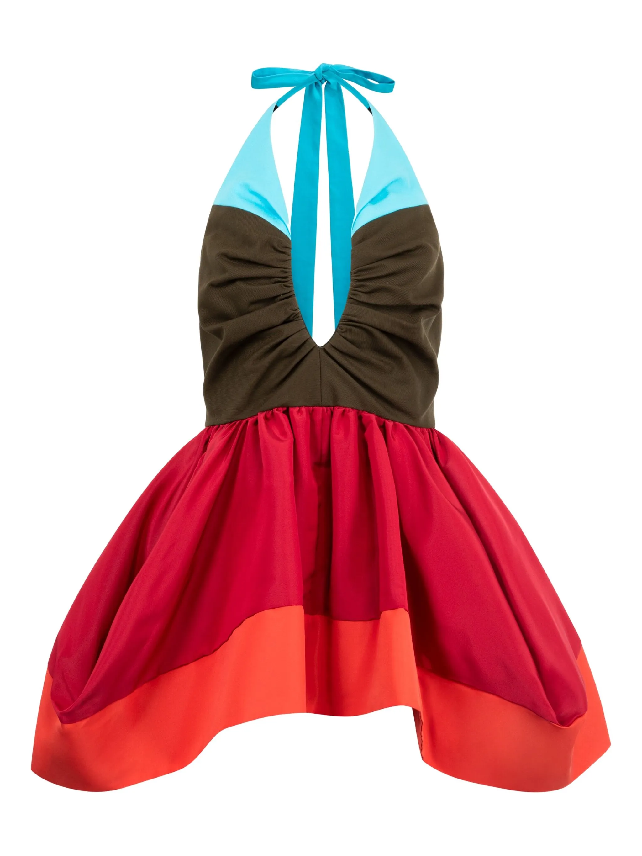 

Плиссированный топ с вырезом халтер Christopher John Rogers, красный