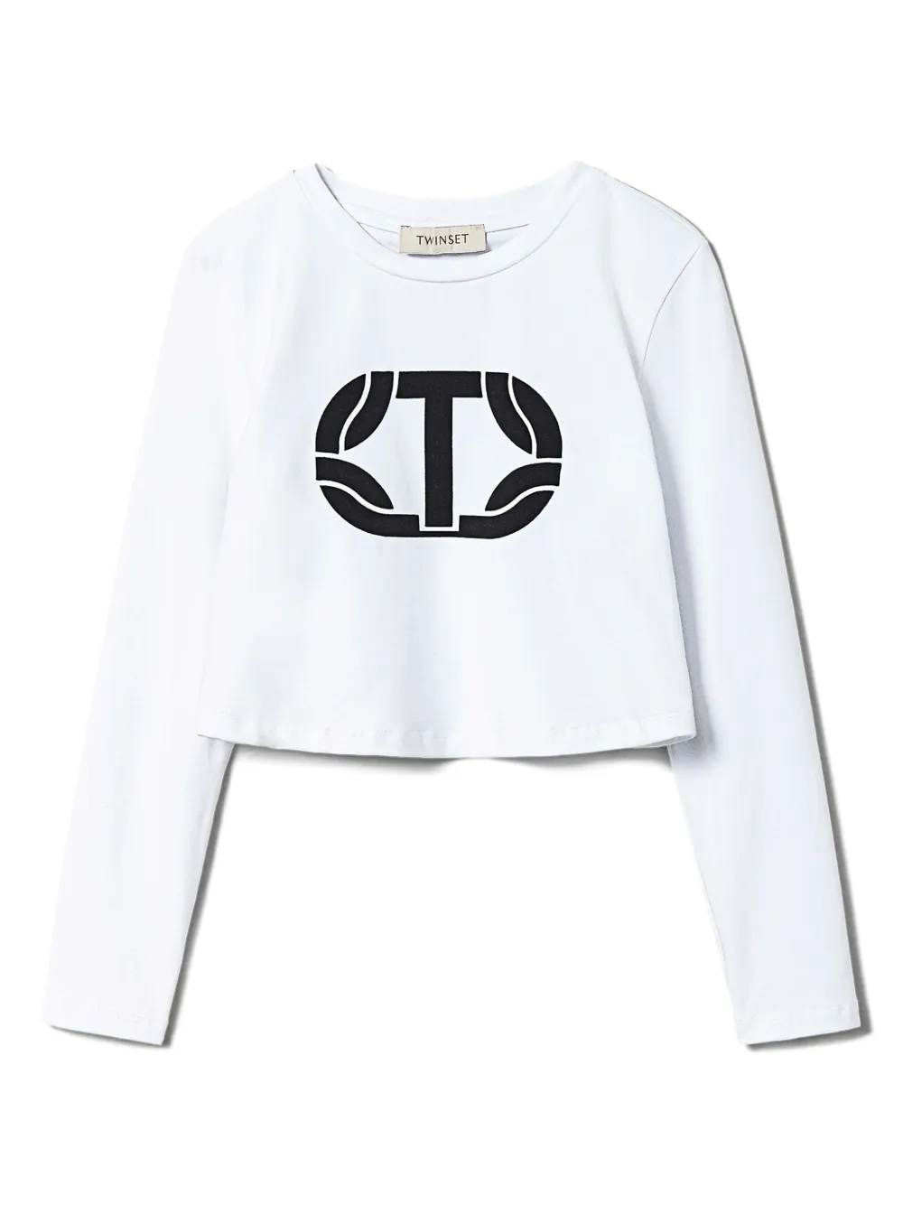 

Укороченная футболка с логотипом TWINSET Kids, белый
