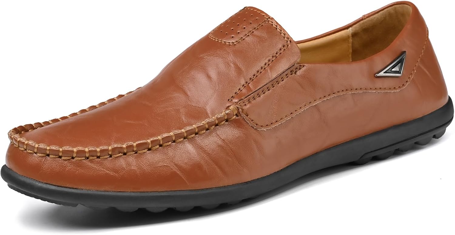 

Мужские повседневные лоферы Loafer Premium из натуральной кожи, слипоны, мужские драйверские пенни-лоферы, легкие и дышащие Luodenglang, оранжевый