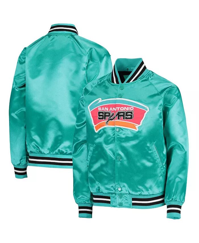 

Куртка Big Boys Teal San Antonio Spurs Hardwood Classics Satin Raglan Full-Snap Mitchell & Ness