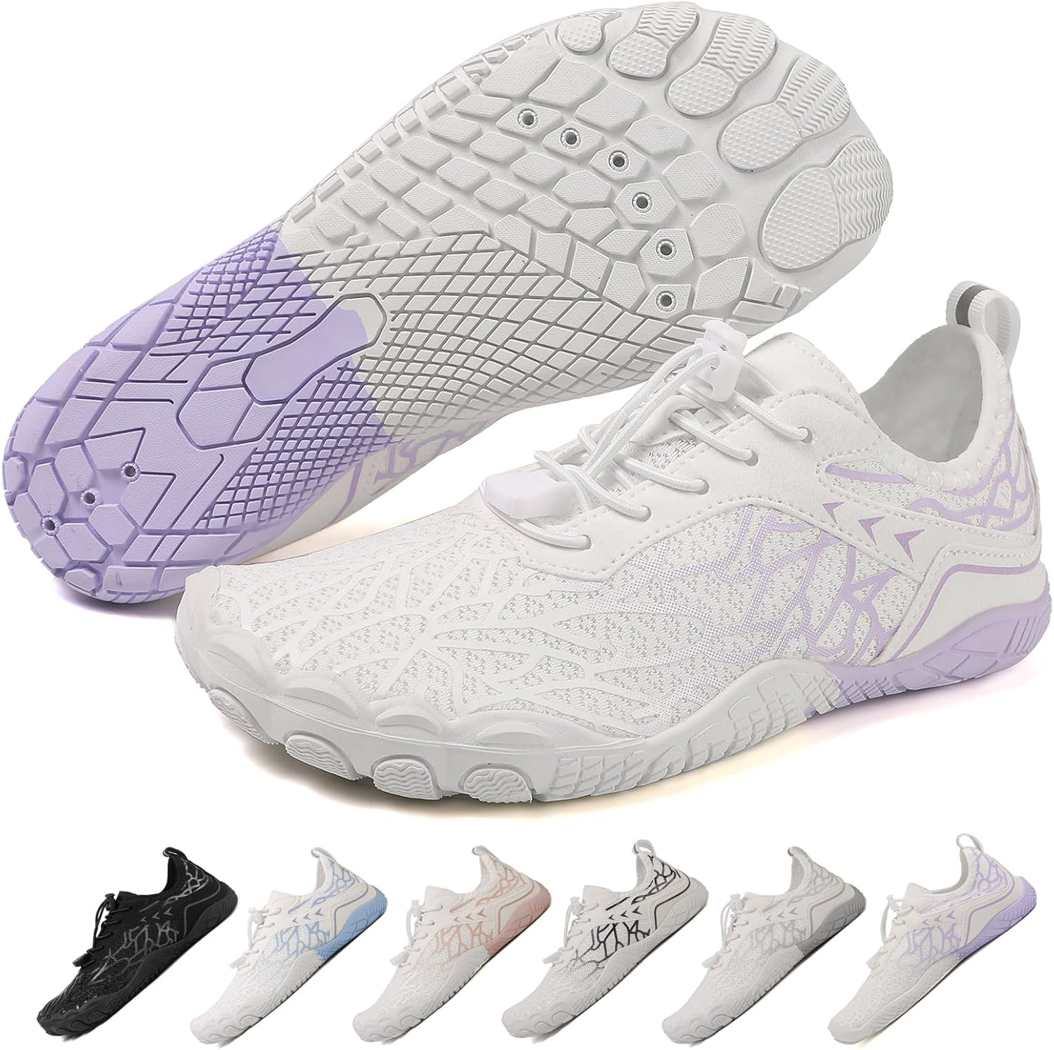 

Ботинки для походов для женщин и мужчин, унисекс водонепроницаемые босоножки, дышащие, противоскользящие походные туфли для занятий спортом, с широкой носочной частью, для походов, прогулок, бега, йоги и водных видов спорта Xianfengniao, белый/ф...