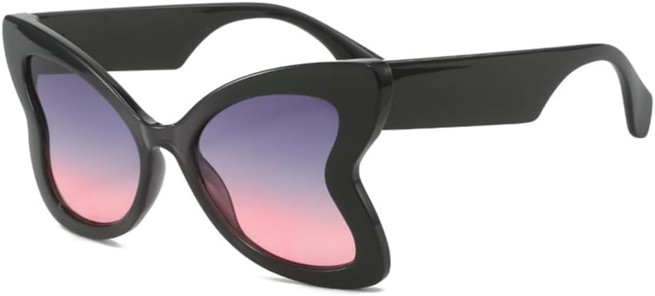 

Большие женские солнцезащитные очки-бабочки с прозрачными градиентными линзами и защитой от УФ-излучения UV400; мужские солнцезащитные очки с леопардовым принтом "кошачий глаз" generic, Black Gray Pink