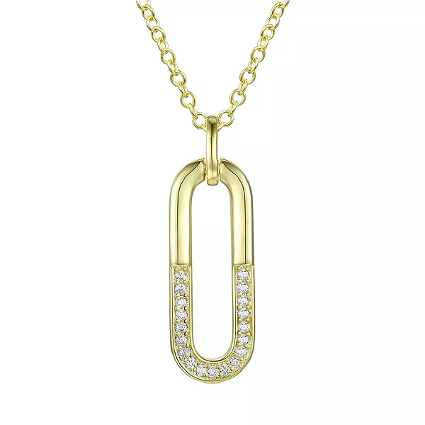 

Ожерелье с подвеской геометрической формы из кубического циркония, покрытого 14-каратным золотом Rachel Glauber, gold