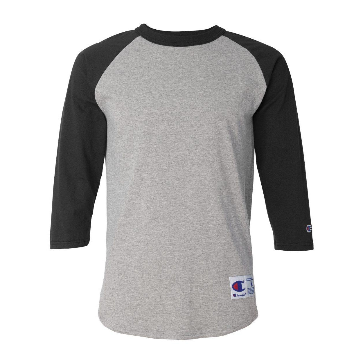 

Бейсбольная футболка Champion с рукавом реглан три четверти, цвет Oxford Grey/ Black