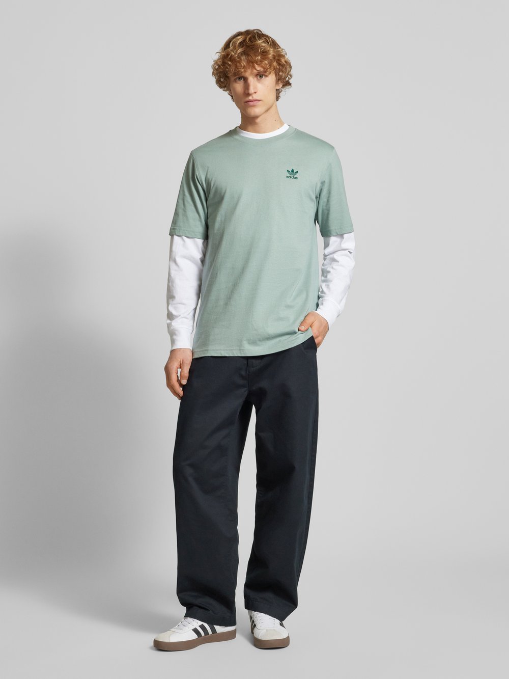 

Футболка с вышитой этикеткой adidas Originals, мятный