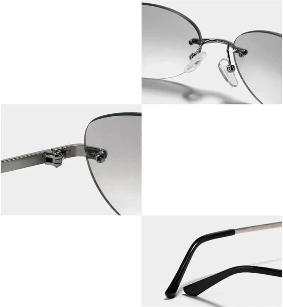 

Солнцезащитные очки в стиле стимпанк без оправы для женщин и мужчин, панк-очки, очки для активного отдыха, очки с защитой от УФ-излучения UV400 MTZJH, Double Gray