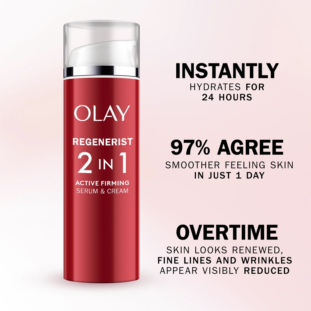 Сыворотка Olay — Regenerist 2 в 1 дневной и укрепляющий дневной и против морщин , „du viename“, 50 мл — фото 3