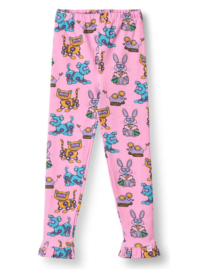 

Småfolk Леггинсы "Роботы-питомцы" розового цвета