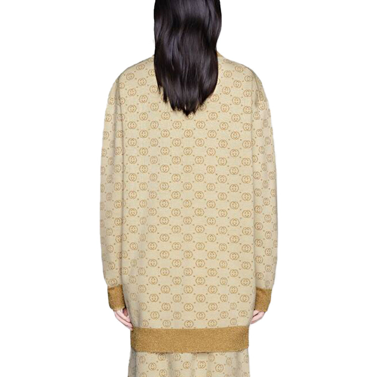 Кардиган (WMNS) Gucci GG Golden And Silver Silk Wool Cardigan For Golden — фото 4