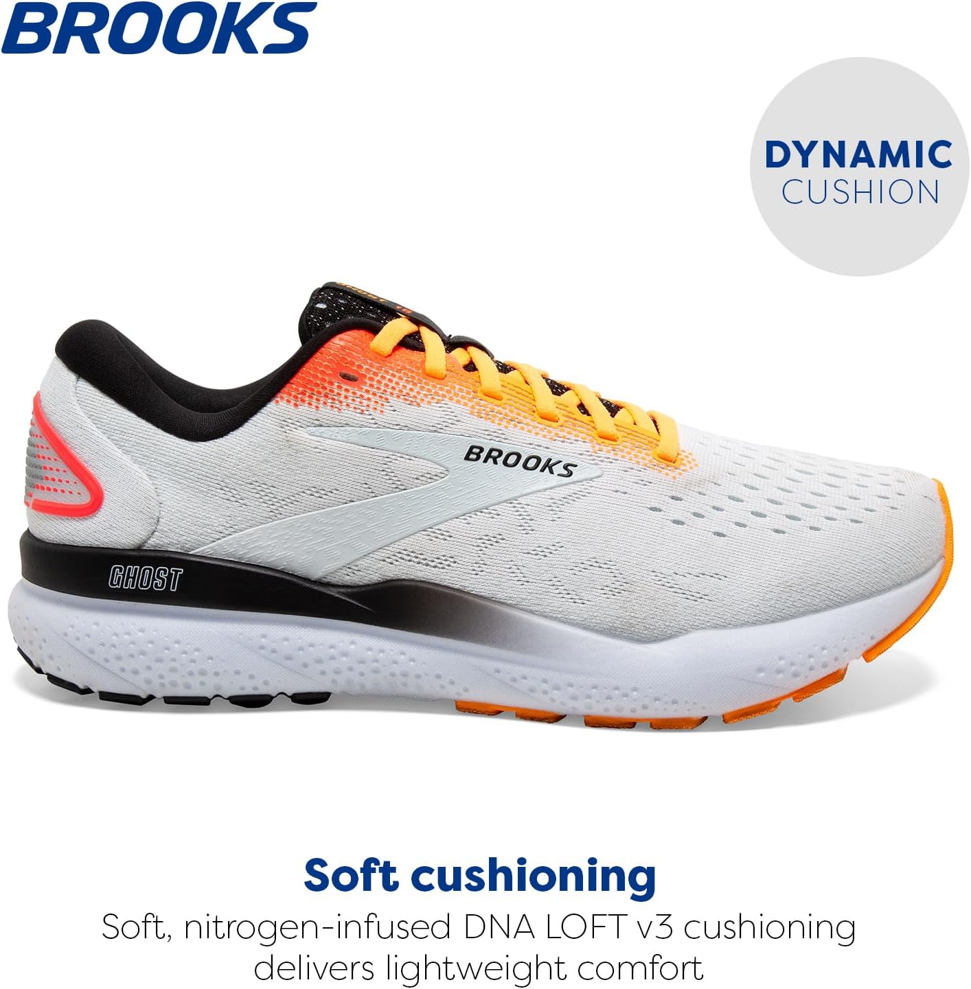 Мужские нейтральные беговые кроссовки Brooks Ghost 16, белый — фото 2