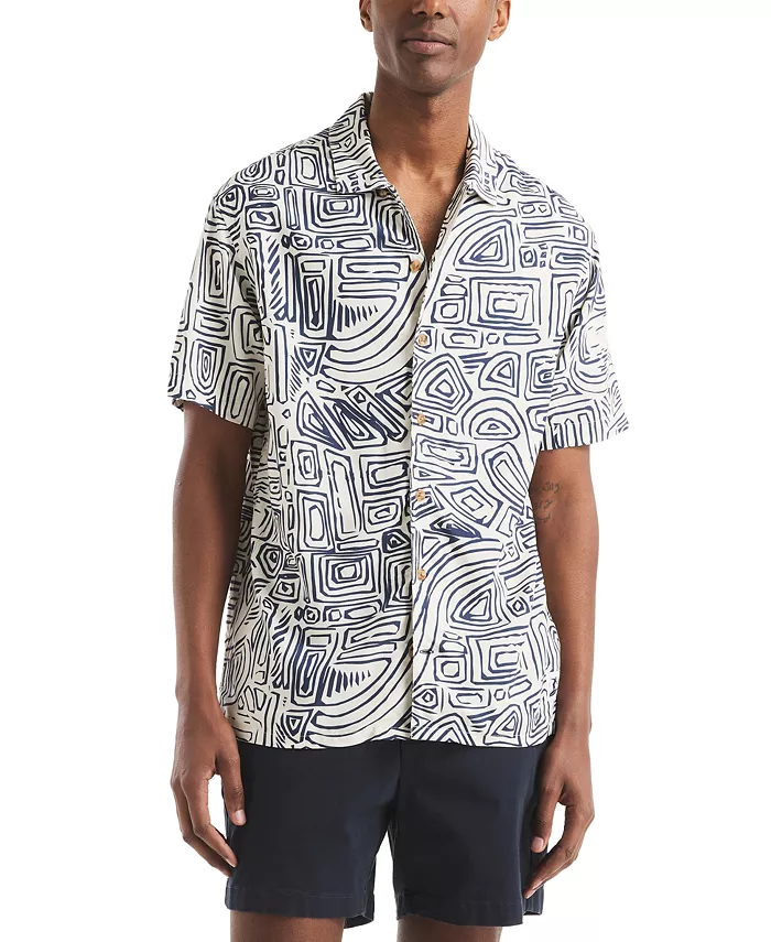 

Beach Boys x Мужская печатная рубашка Camp Shirt Nautica, белый