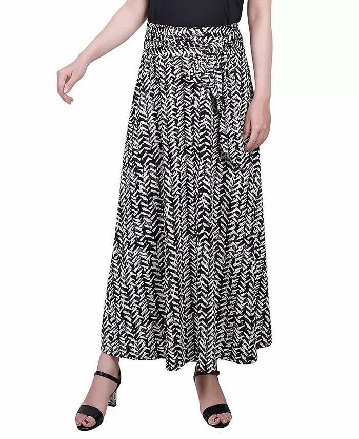 

Юбка макси с принтом и поясом на завязках Petite NY Collection, мультиколор