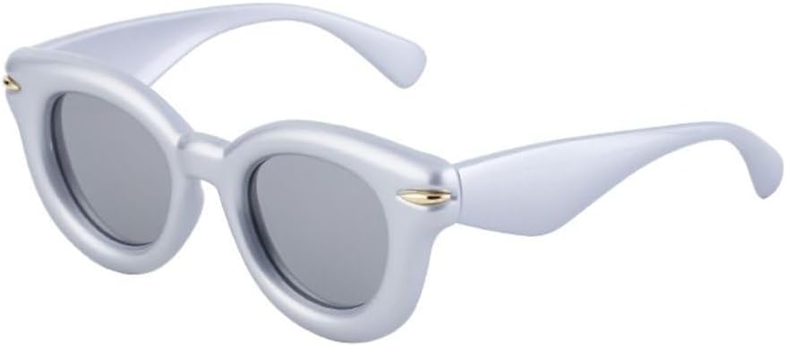 

Надувные круглые солнцезащитные очки для женщин, модные панк-очки, солнцезащитные очки для мужчин, роскошные модные солнцезащитные очки «кошачий глаз» TYUVIVO, C6 Silver