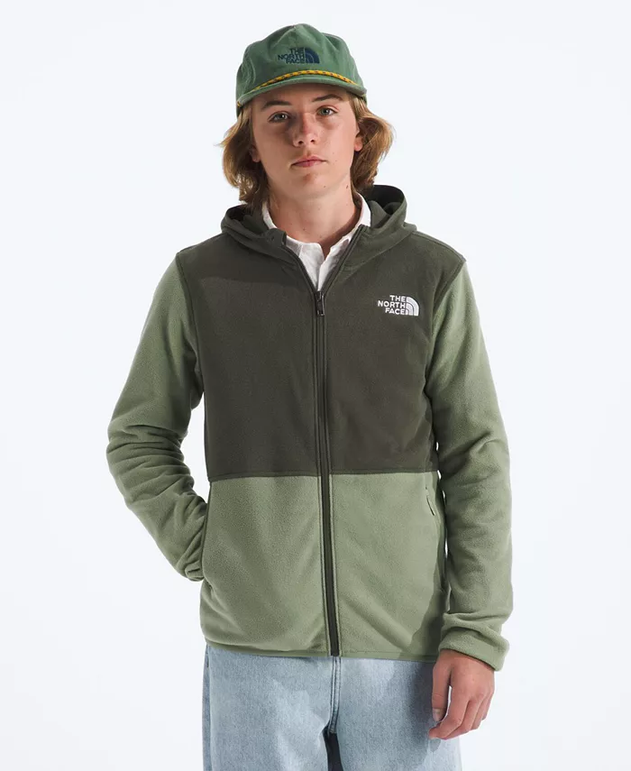 

Большие парни ледник худи с полной молнией The North Face, зеленый