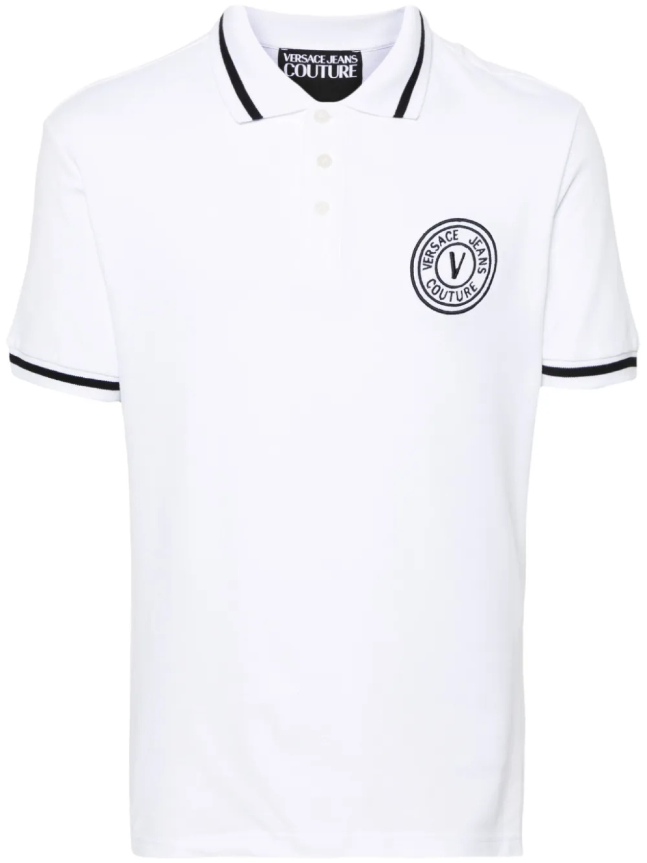 

Рубашка поло V-Emblem из ткани пике Versace Jeans Couture, белый