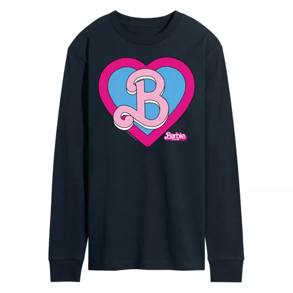 

Мужская футболка с длинным рукавом Barbie Theatrical Heart Crest Licensed Character, синий