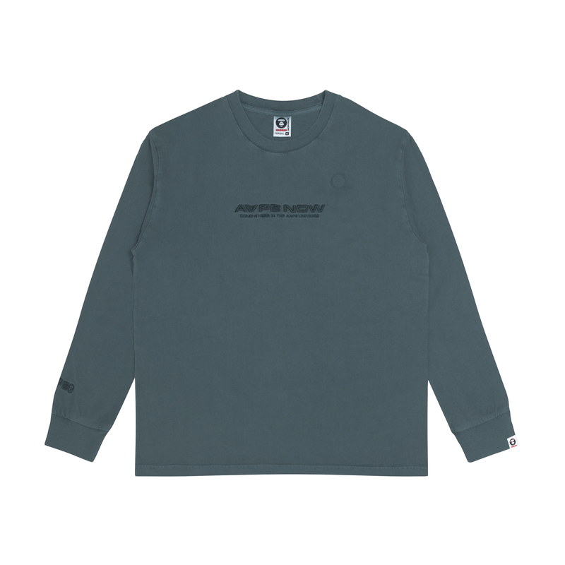 

Футболка с длинными рукавами и вышитым логотипом *A Bathing APE Aape, зеленый grk