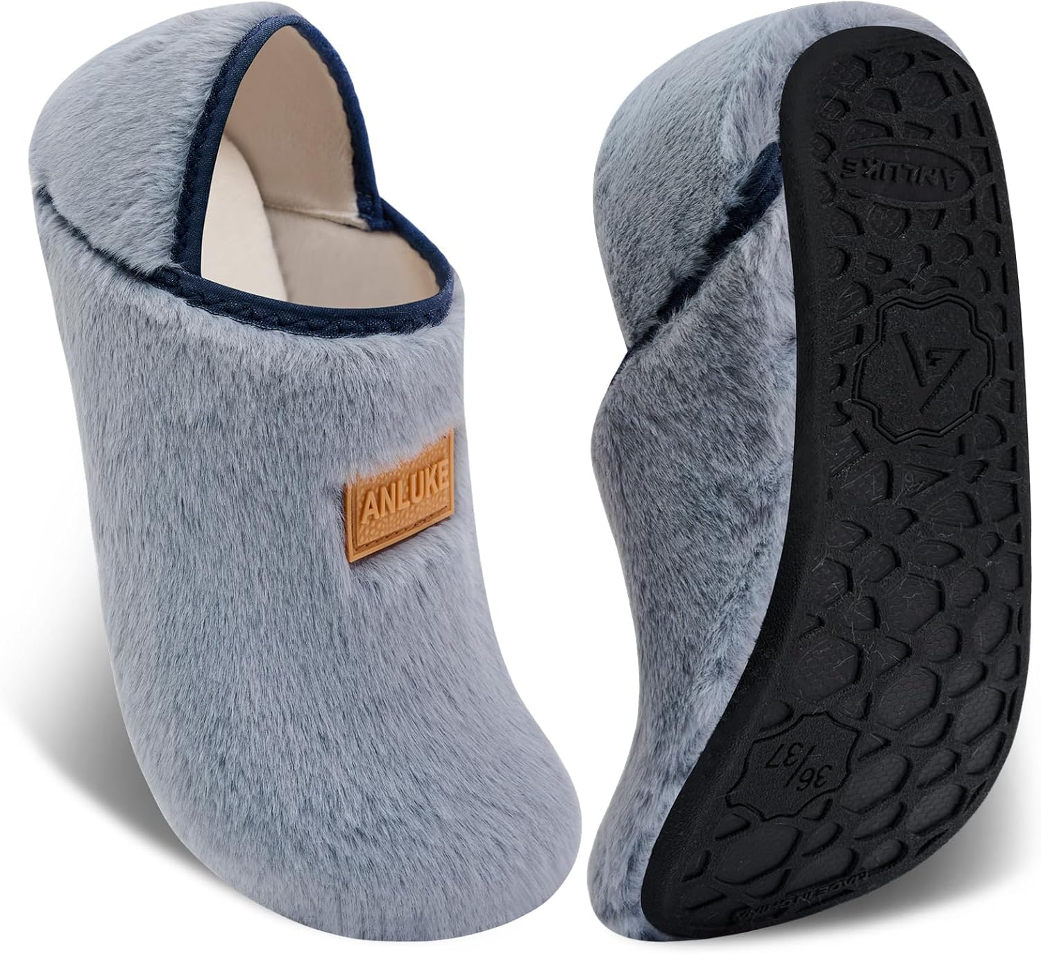 

Домашние тапочки ANLUKE для женщин и мужчин с резиновой подошвой, мягкие и легкие, для дома и улицы, синий