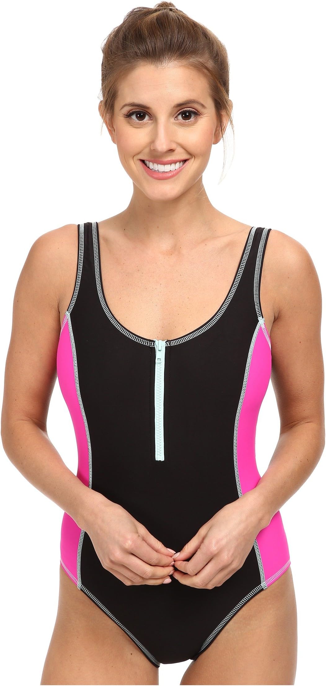 

Купальник TYR Seaside Maya One-Piece, цвет Black/Mint/Pink