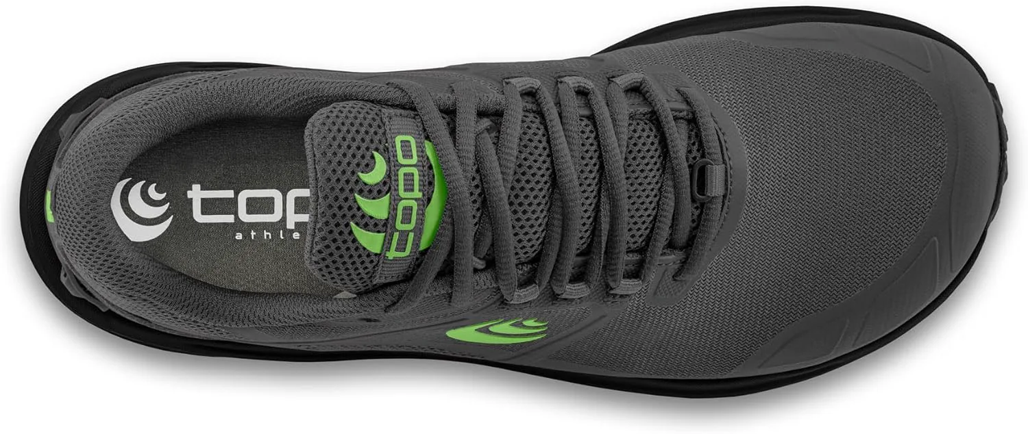 Мужские кроссовки Topo Athletic Terraventure 4 с удобной амортизацией, прочные, с перепадом высоты 3 мм для беговых трасс, спортивная обувь для трейл-раннинга, темно-серый/зеленый — фото 2